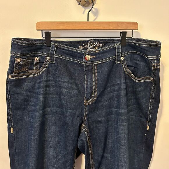 Melissa McCarthy Seven 7 Jeans Classic Straight Denim Blue Women Size 22W dark w - Picture 5 of 14